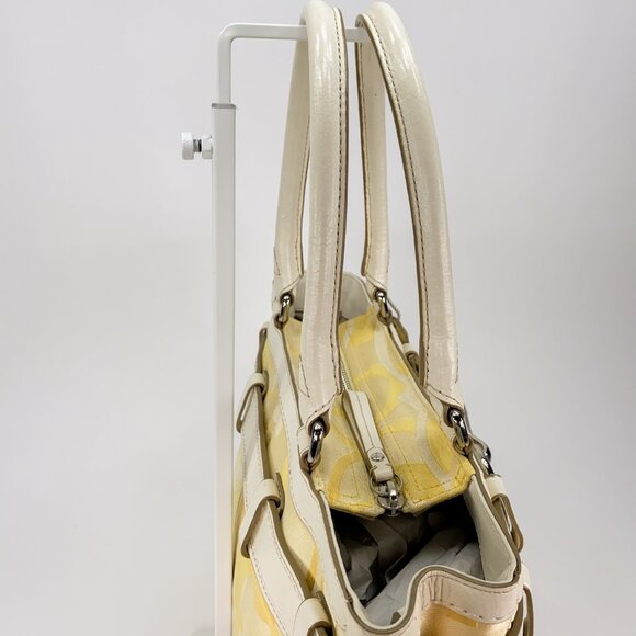 COACH Hampton Signature Stripe Spring Canvas Yellow Shoulder Bag - L0885-F13337 - Picture 16 of 16